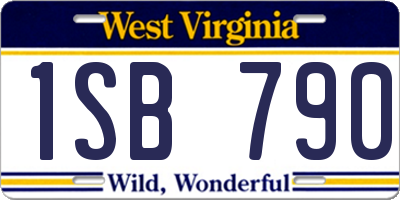 WV license plate 1SB790