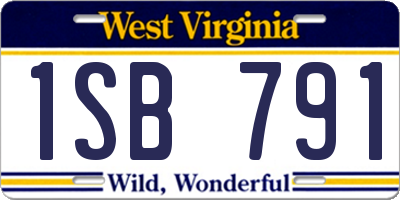 WV license plate 1SB791