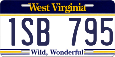 WV license plate 1SB795