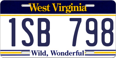 WV license plate 1SB798