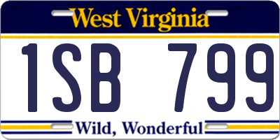 WV license plate 1SB799