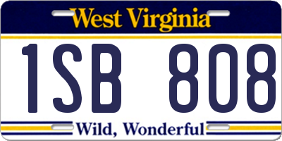 WV license plate 1SB808