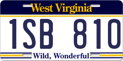 WV license plate 1SB810