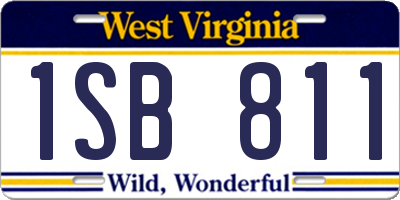 WV license plate 1SB811