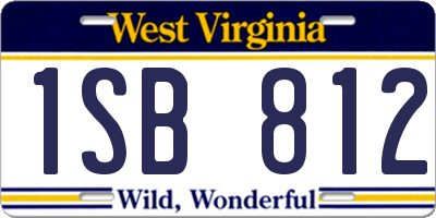 WV license plate 1SB812
