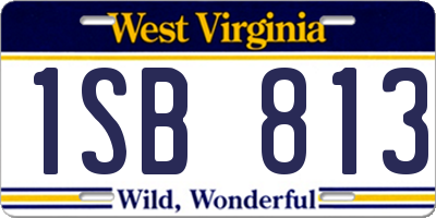 WV license plate 1SB813