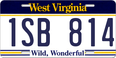 WV license plate 1SB814
