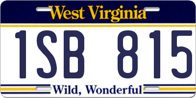 WV license plate 1SB815
