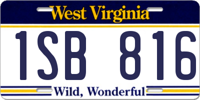 WV license plate 1SB816