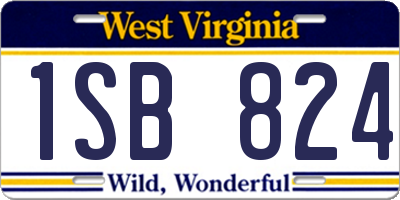 WV license plate 1SB824