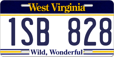 WV license plate 1SB828