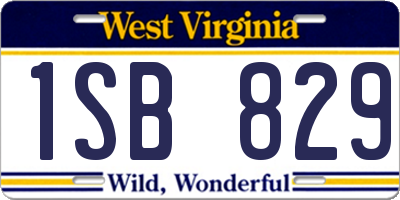 WV license plate 1SB829