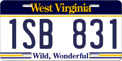 WV license plate 1SB831