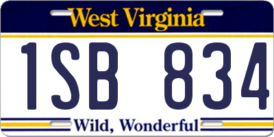 WV license plate 1SB834
