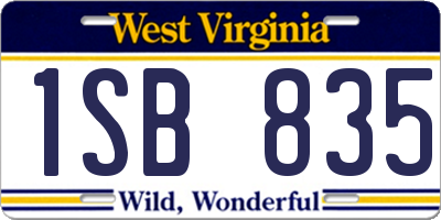 WV license plate 1SB835