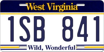 WV license plate 1SB841