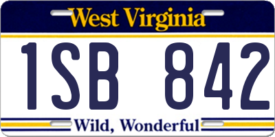 WV license plate 1SB842
