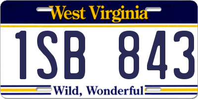 WV license plate 1SB843