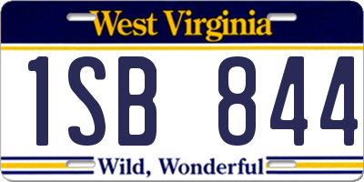 WV license plate 1SB844