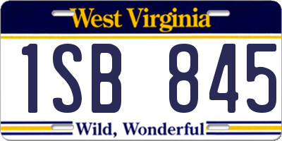 WV license plate 1SB845