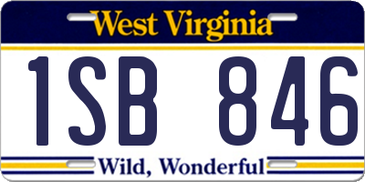 WV license plate 1SB846