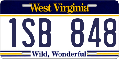 WV license plate 1SB848