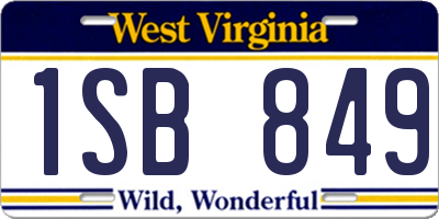 WV license plate 1SB849