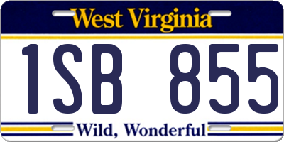 WV license plate 1SB855