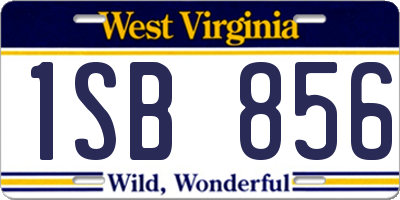 WV license plate 1SB856