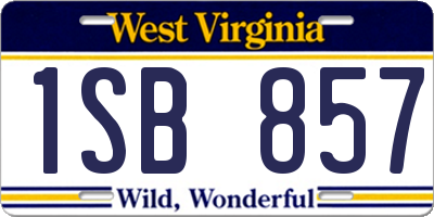 WV license plate 1SB857