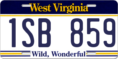 WV license plate 1SB859
