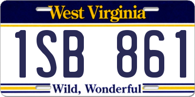 WV license plate 1SB861