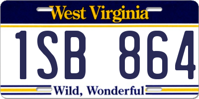 WV license plate 1SB864