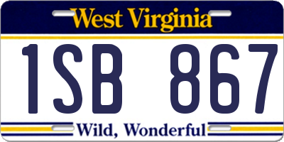 WV license plate 1SB867