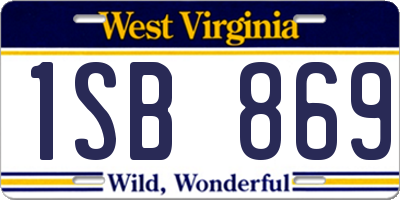 WV license plate 1SB869