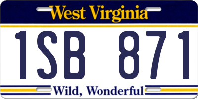 WV license plate 1SB871