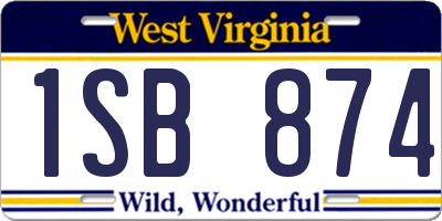 WV license plate 1SB874