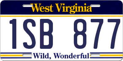 WV license plate 1SB877