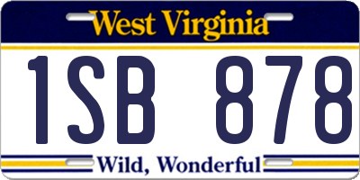 WV license plate 1SB878
