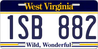 WV license plate 1SB882