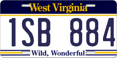 WV license plate 1SB884