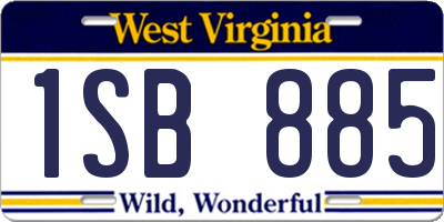 WV license plate 1SB885