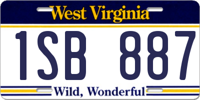 WV license plate 1SB887