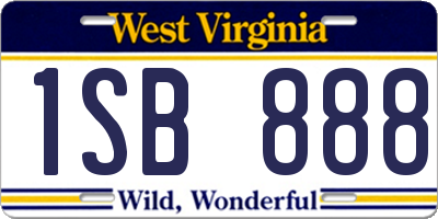 WV license plate 1SB888