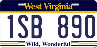 WV license plate 1SB890