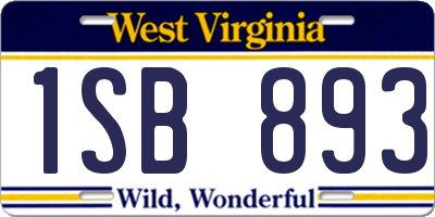 WV license plate 1SB893