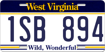 WV license plate 1SB894