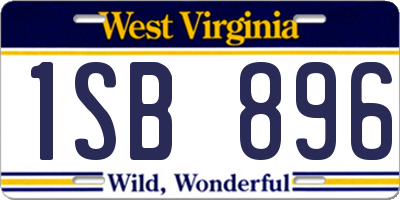 WV license plate 1SB896