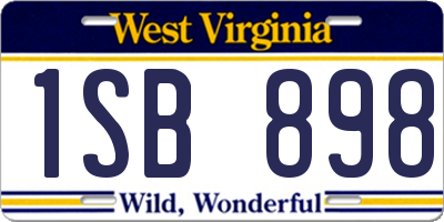 WV license plate 1SB898