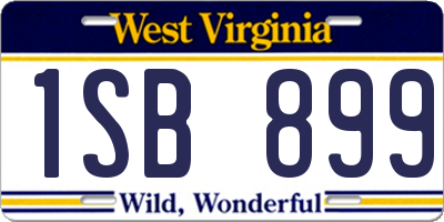 WV license plate 1SB899